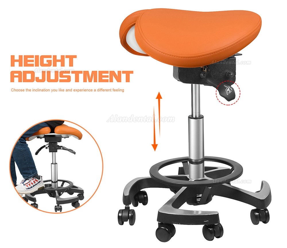 TYTC 096-2 Dental Hygiene Saddle Stool Ergonomic Double Flap Saddle Chair with Foot Control (9 Colors)